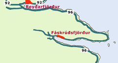 Dotychczasowa trasa Fáskrúðsfjörður - Reyðarfjörður