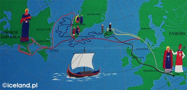 Mapa wypraw Guðríður Þorbjarnardttir